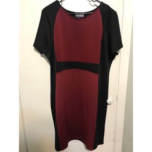 Black and Maroon Bodycon Dress